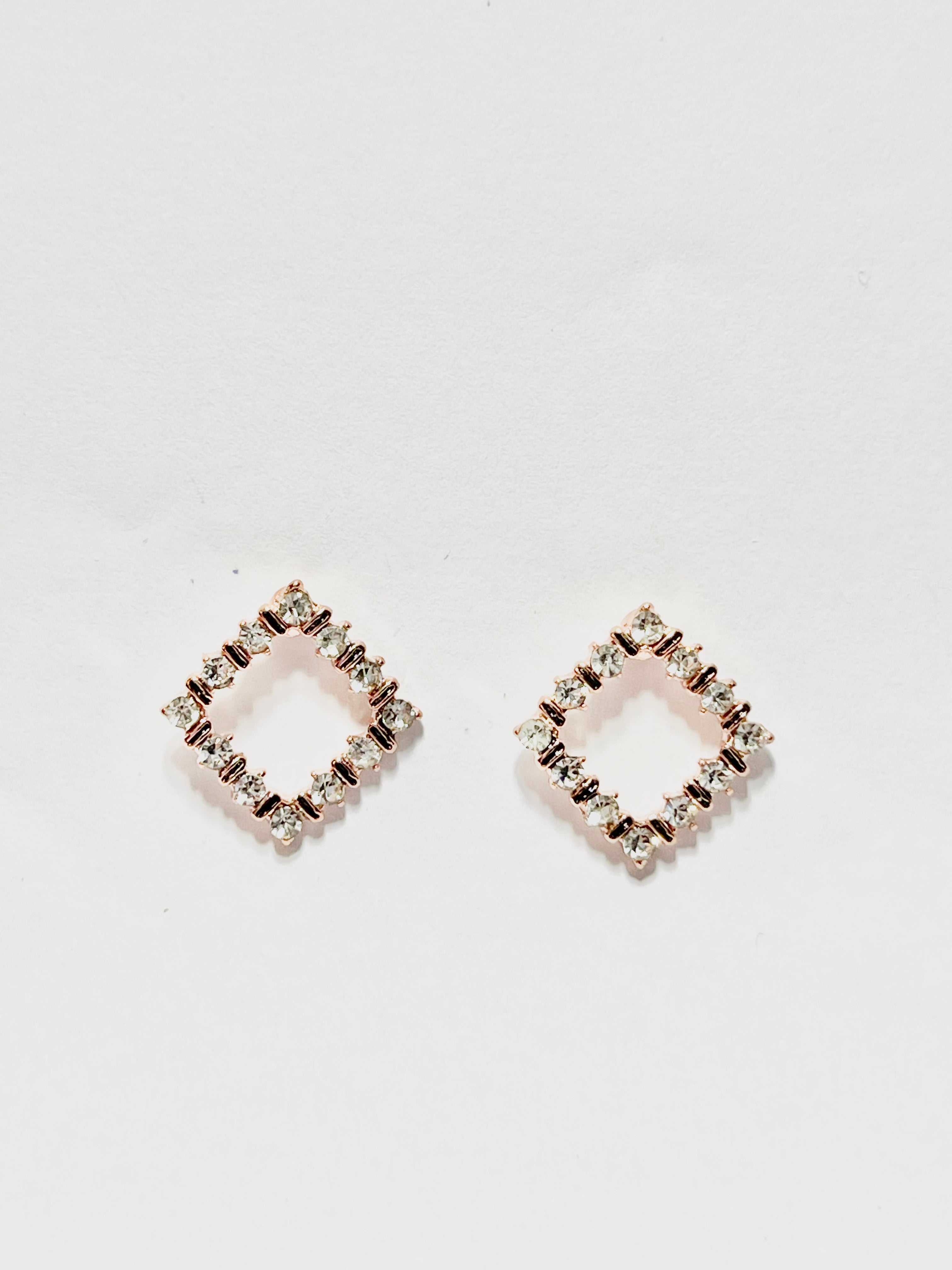 Crystal Open Diamond Stud Earrings