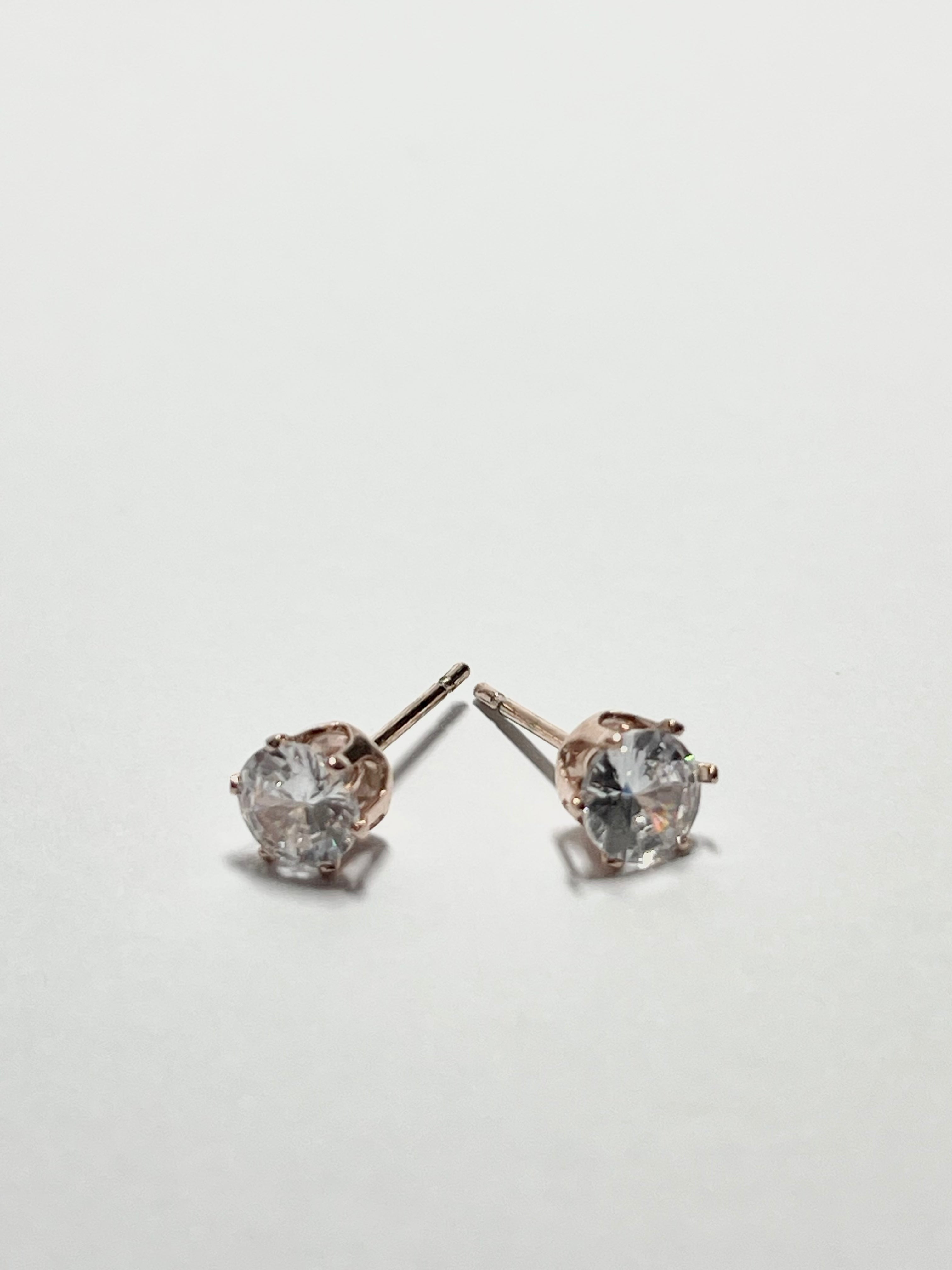 Round Crystal Stud Earrings