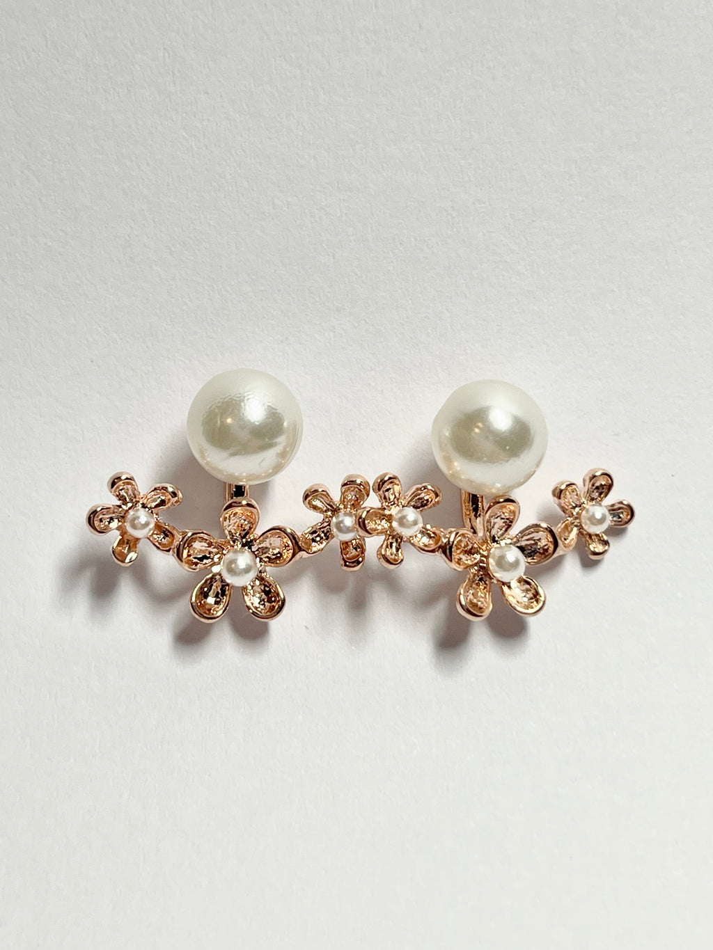 Pearl Floral Jacket Earrings