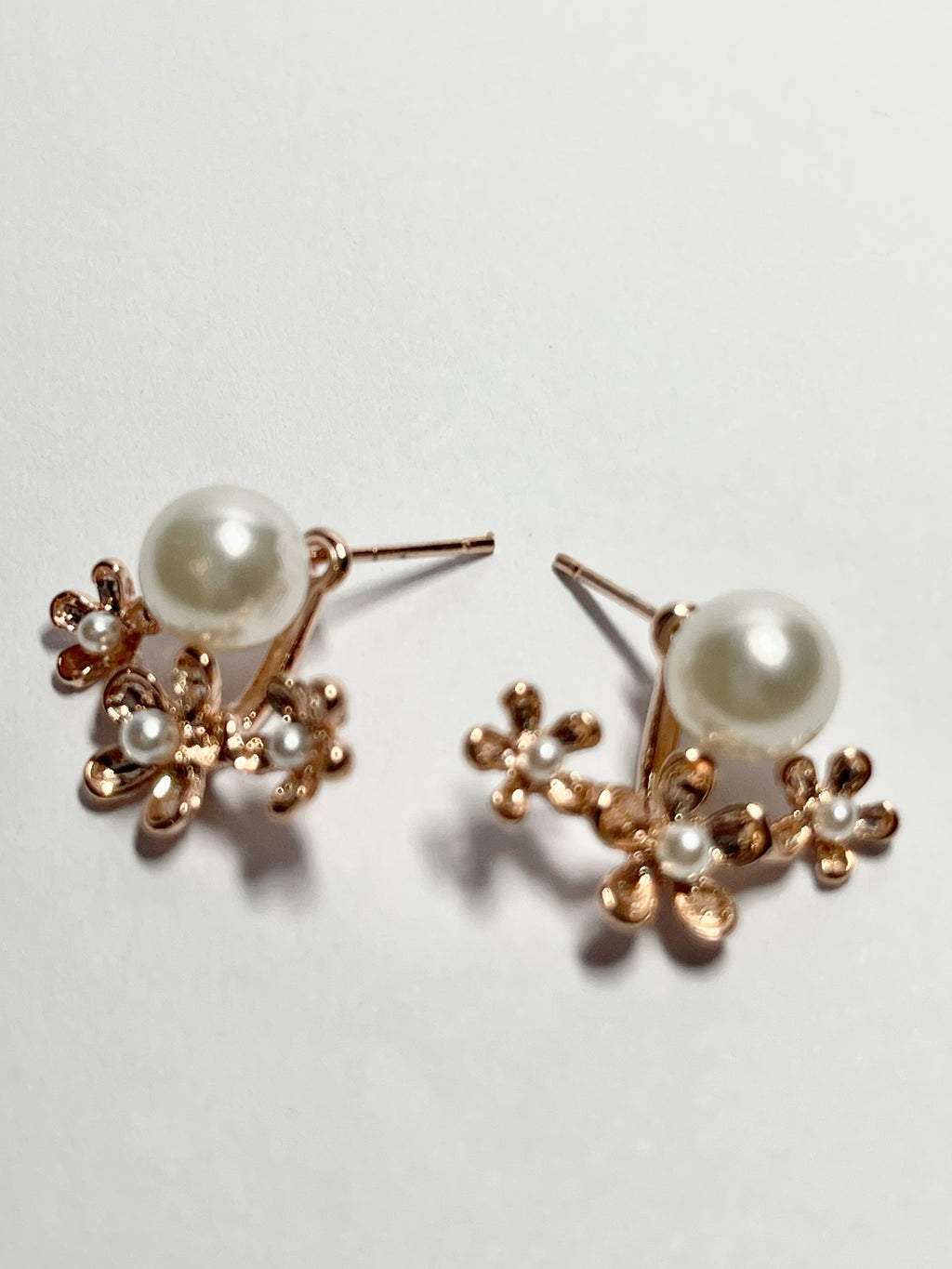 Pearl Floral Jacket Earrings