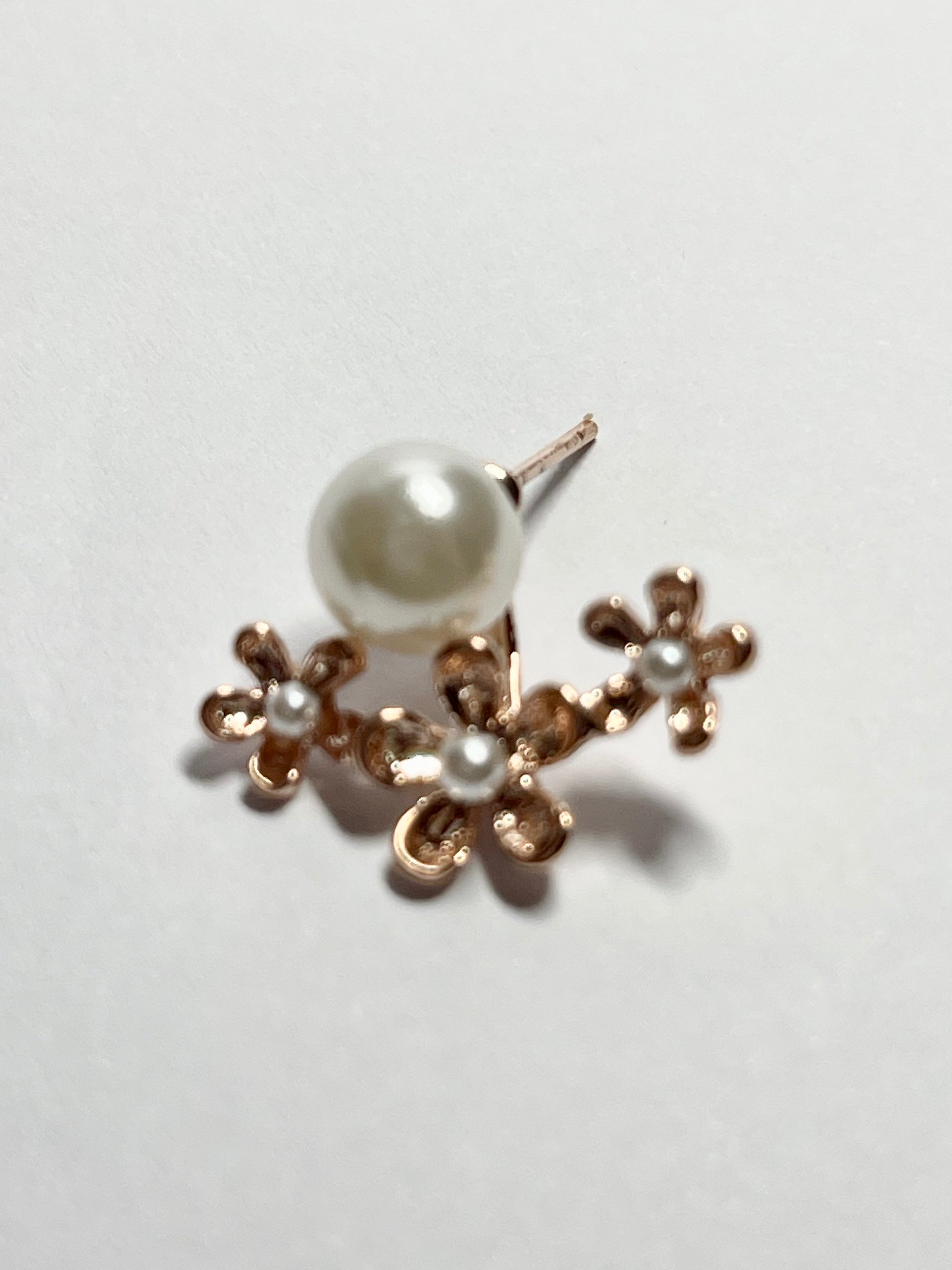 Pearl Floral Jacket Earrings
