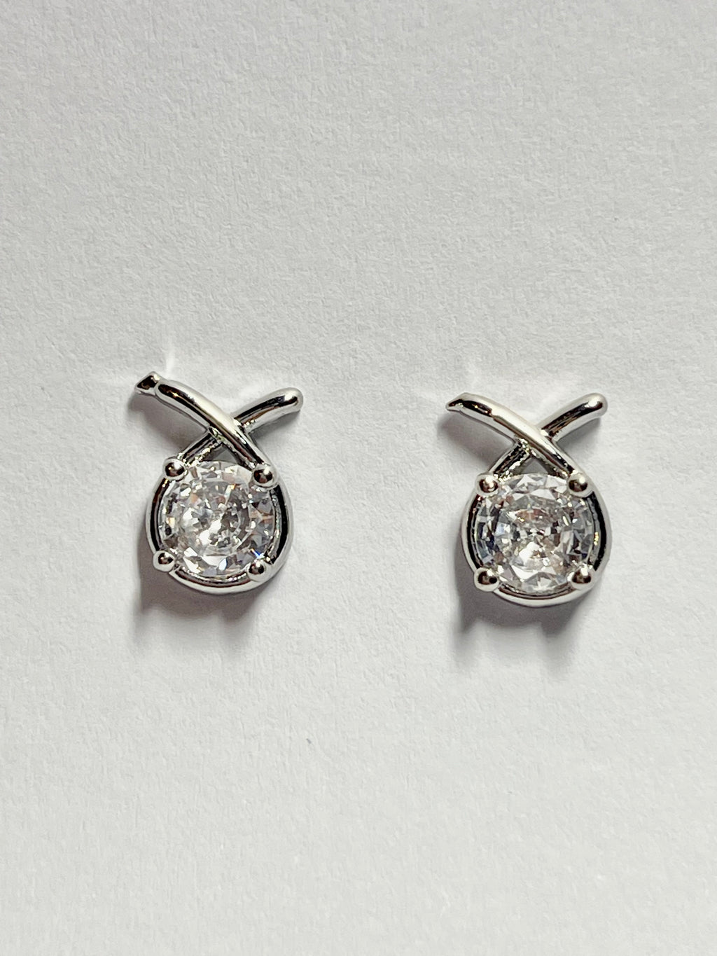 Criss-Cross Crystal Stud Earrings