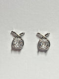Criss-Cross Crystal Stud Earrings