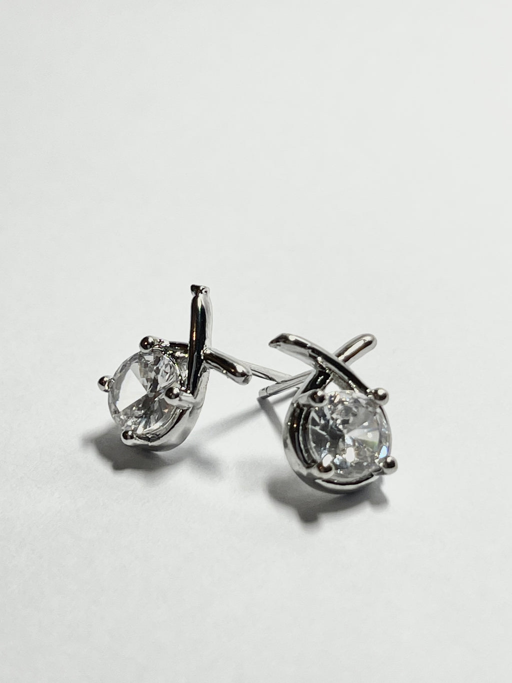 Criss-Cross Crystal Stud Earrings