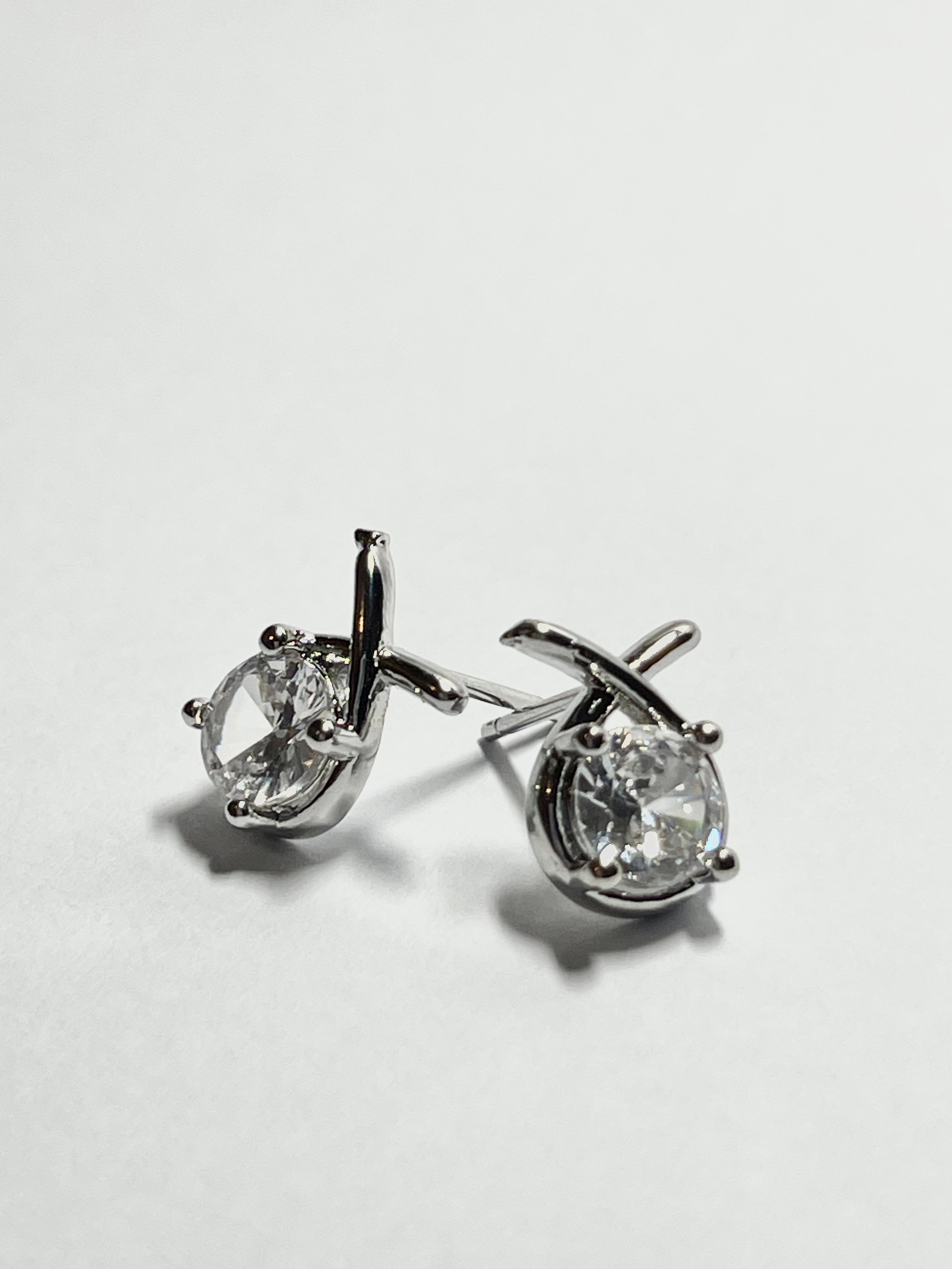 Criss-Cross Crystal Stud Earrings