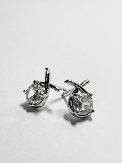 Criss-Cross Crystal Stud Earrings