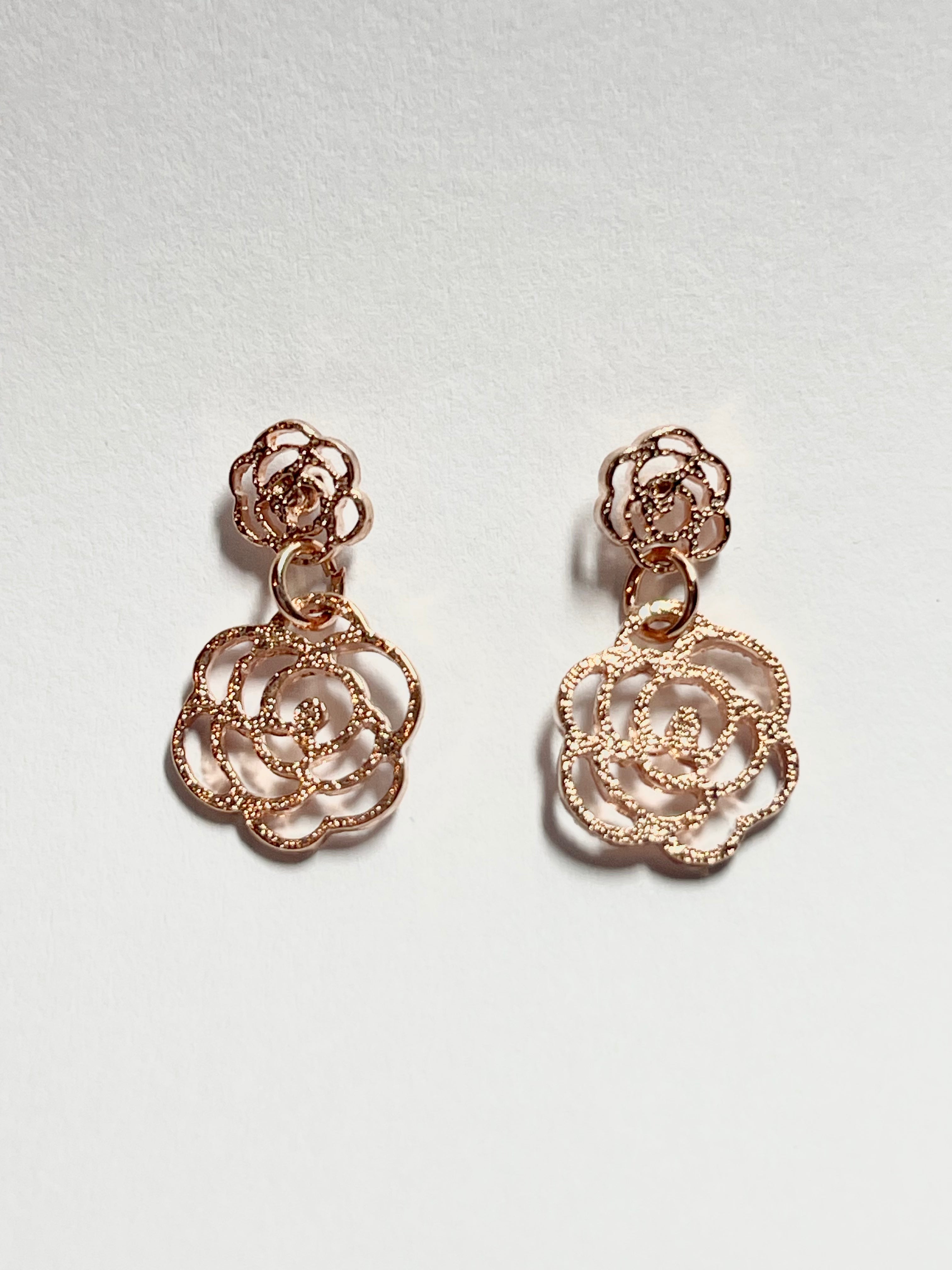 Lace Camellia Drop Earrings