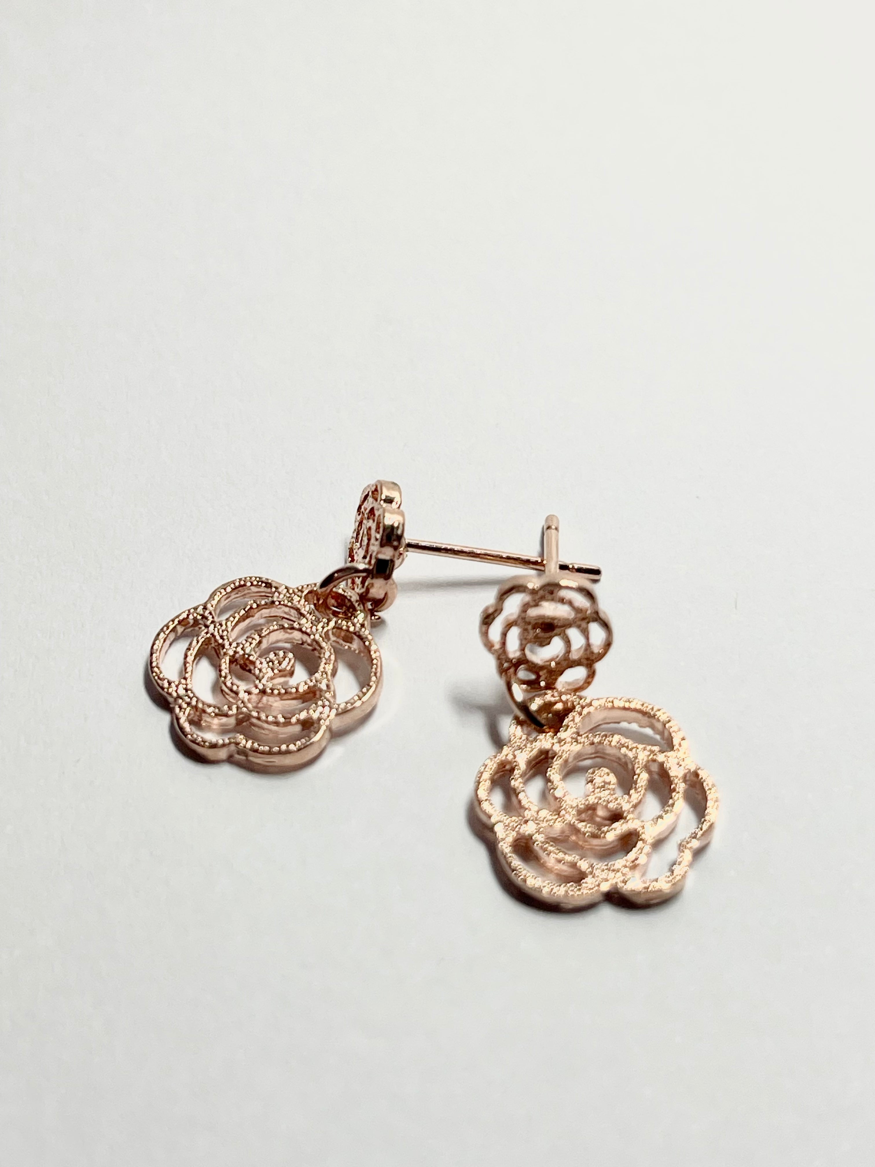 Lace Camellia Drop Earrings