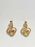 LOVE Heart Drop Earrings