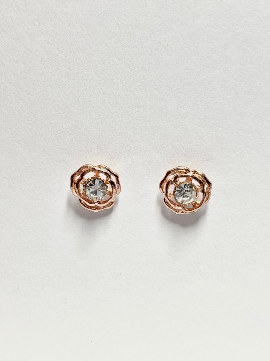 Crystal Rose Stud Earrings