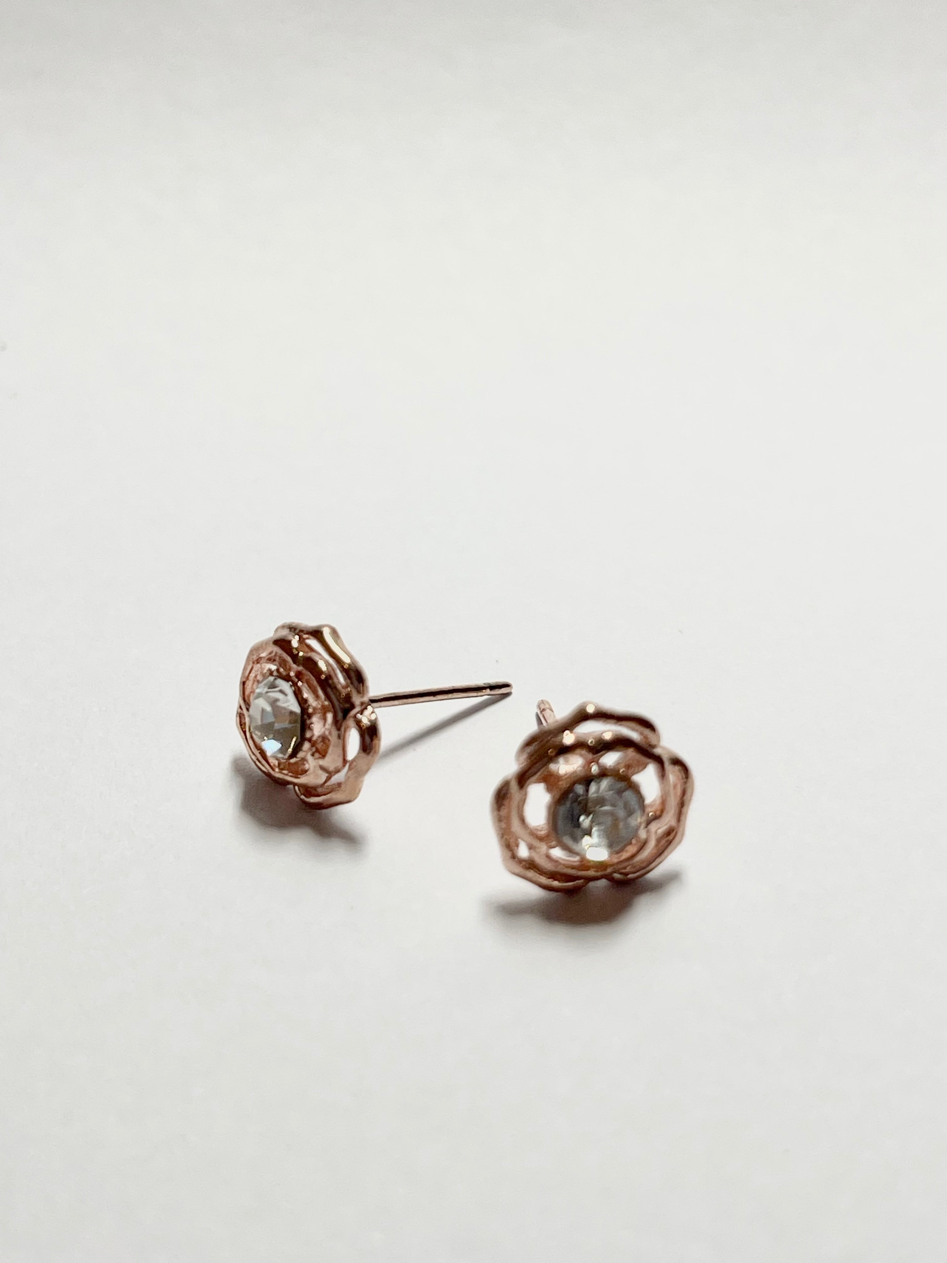 Crystal Rose Stud Earrings