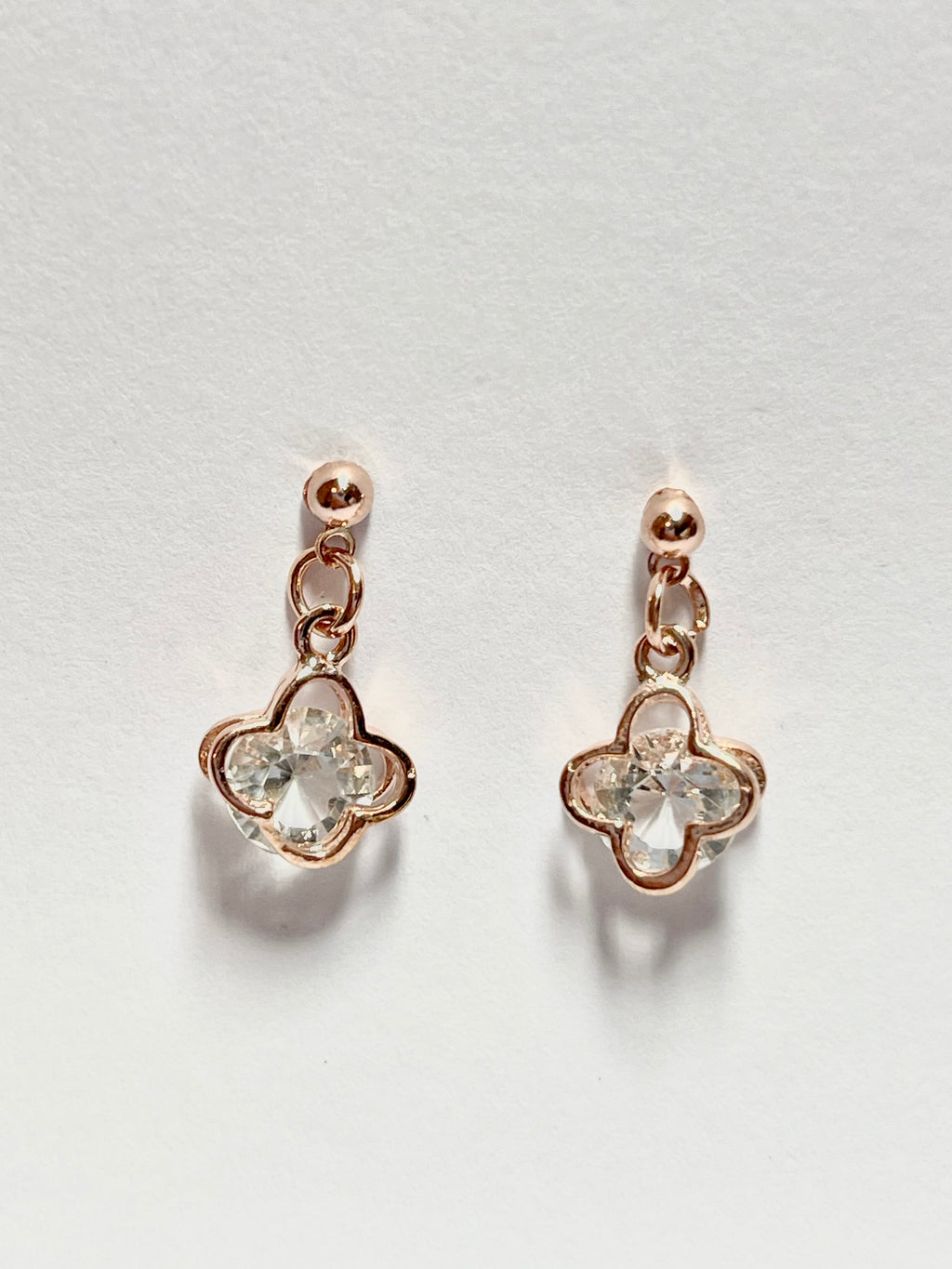 Crystal Clover Drop Earrings