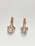 Crystal Clover Drop Earrings