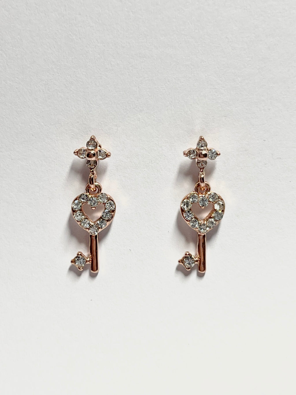 Crystal Key Drop Earrings