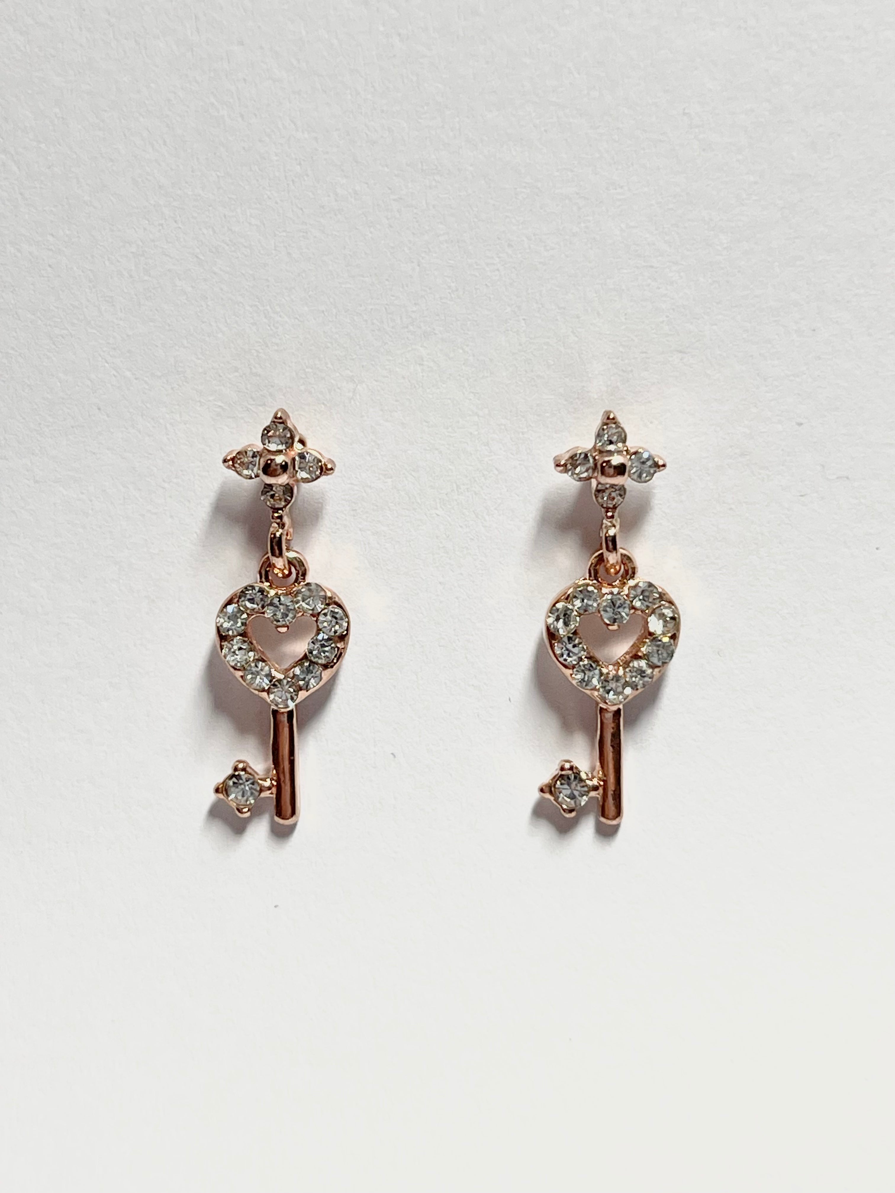 Crystal Key Drop Earrings