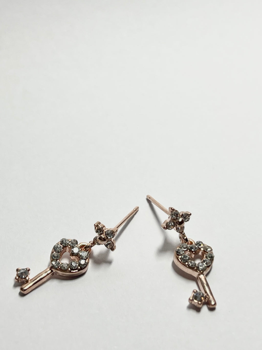 Crystal Key Drop Earrings