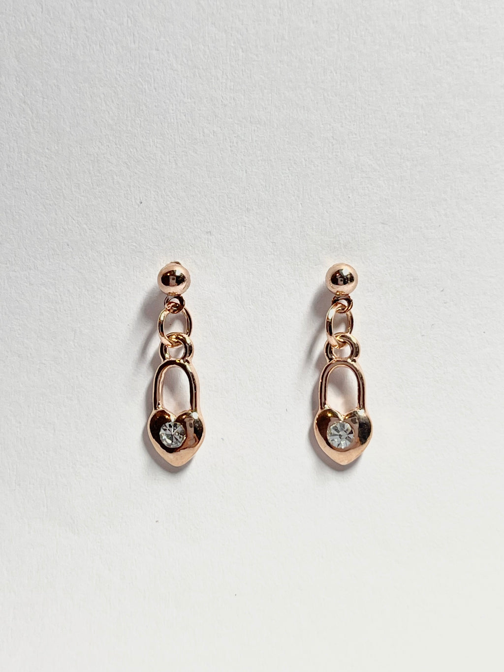 Heart Padlock Drop Earrings