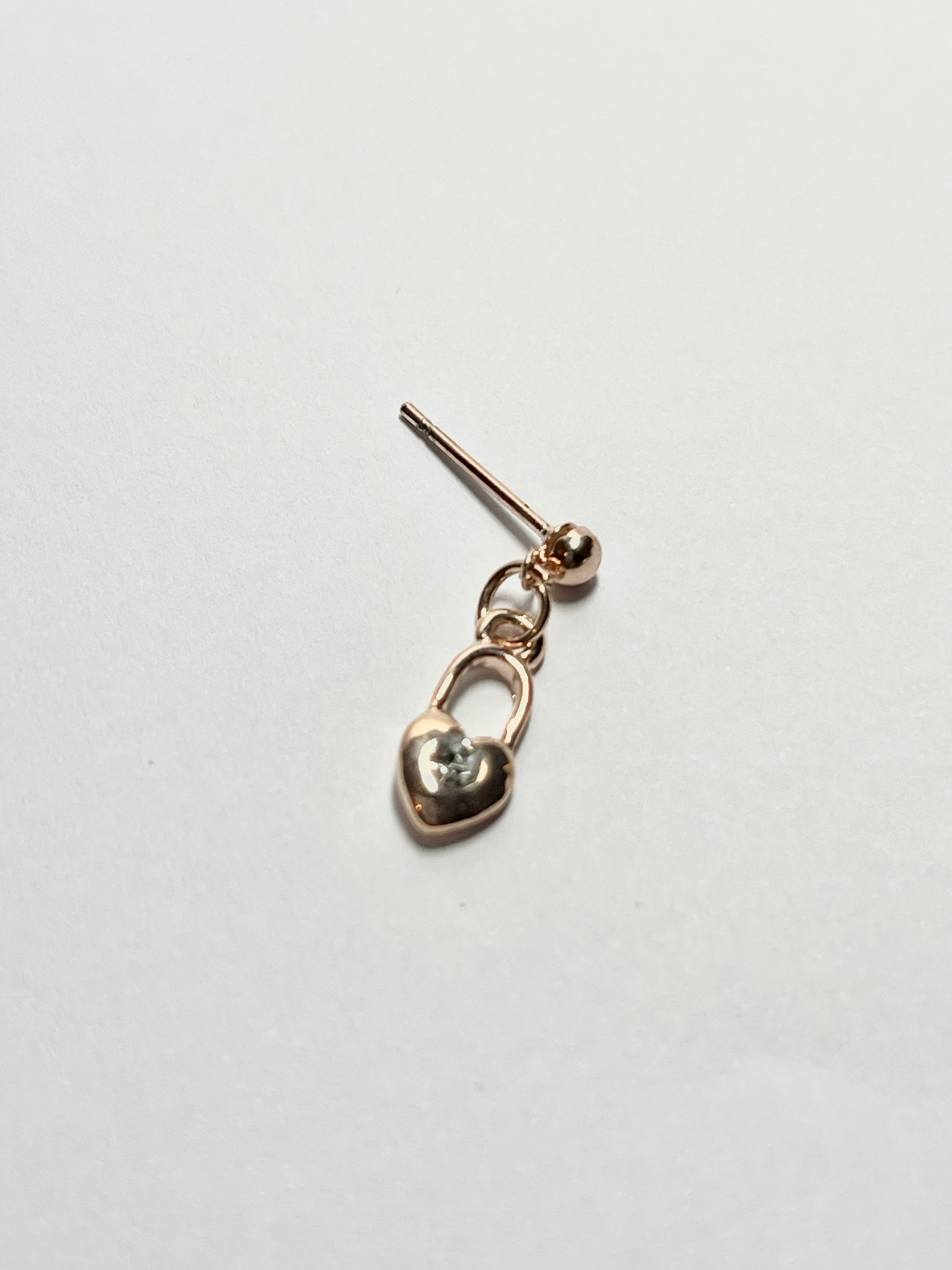 Heart Padlock Drop Earrings