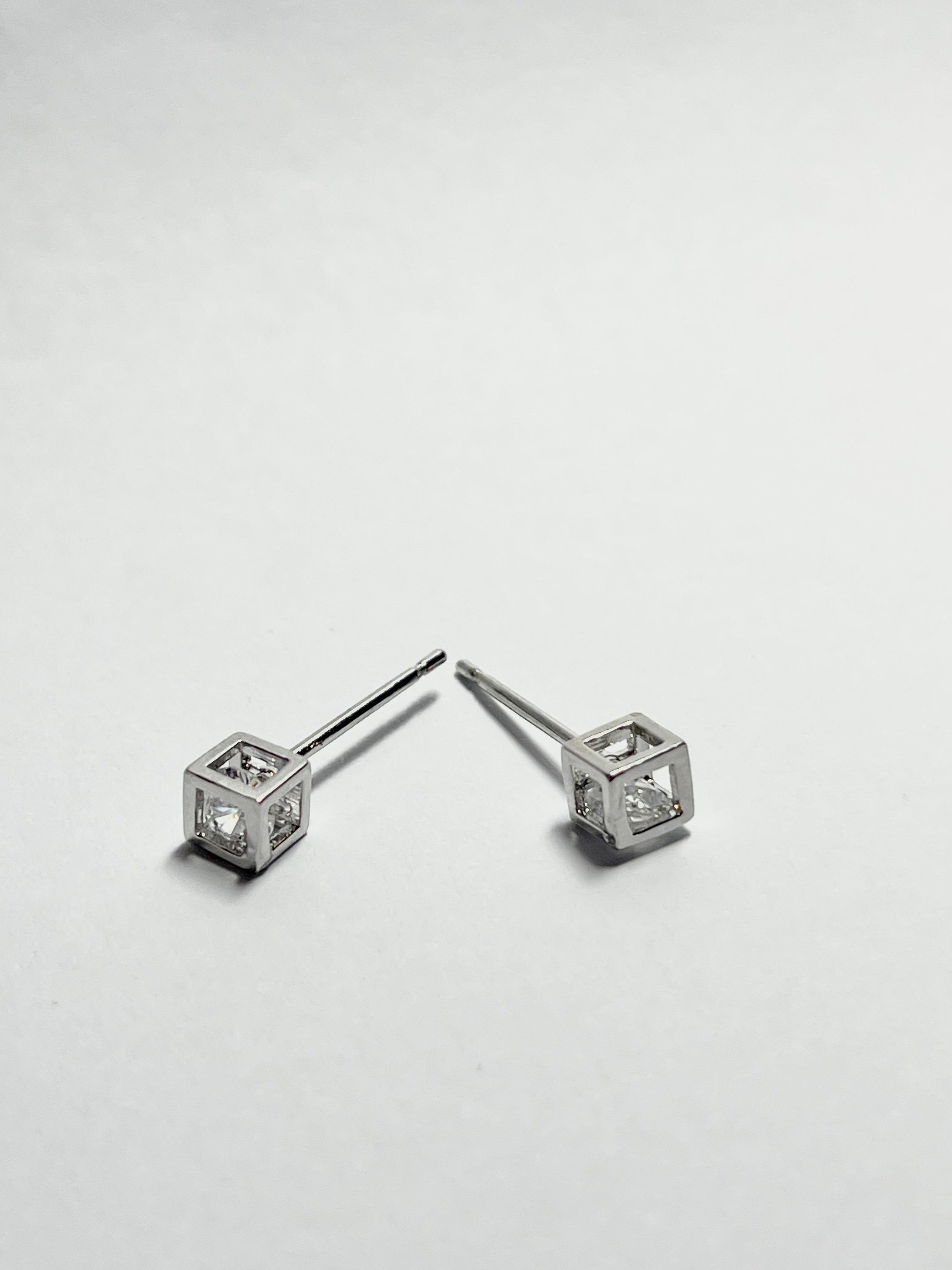 Crystal Cube Studs